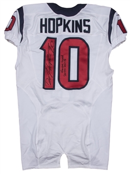 2014-2015 DeAndre Hopkins Game Used and Signed/Inscribed Houston Texans Road Jersey (Hopkins LOA & PSA/DNA)